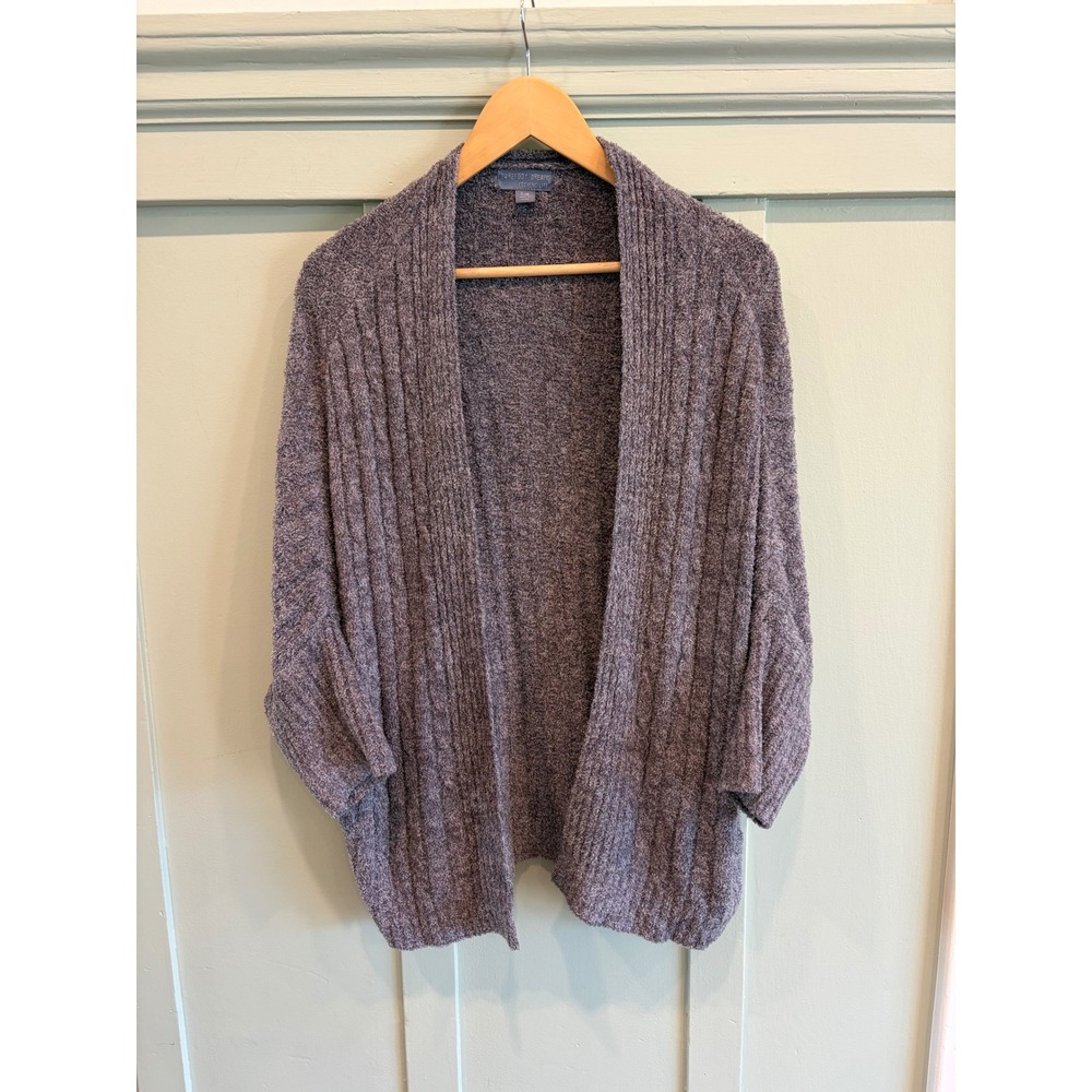 Barefoot Dreams CozyChic Lite Ribbed Cardigan Purple S/M Soft Cozy